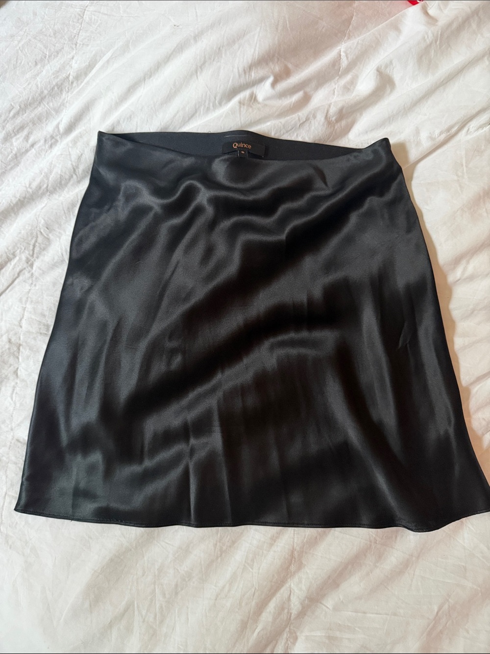 NWOT Quince Washable 100% Silk Mini Skirt - Black - Picture 2 of 5